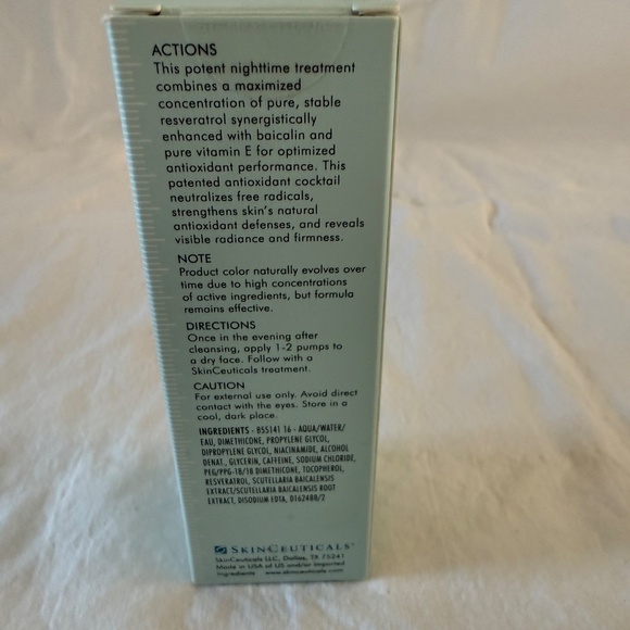 SkincCuticals Resveratrol B E Nighttime Sntioxidant Serum for Face - Picture 2 of 4